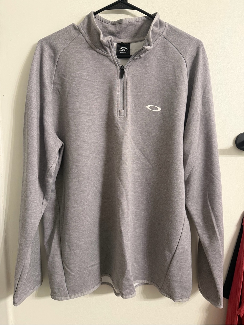 Oakley Light Gray Zip Pullover with Logo